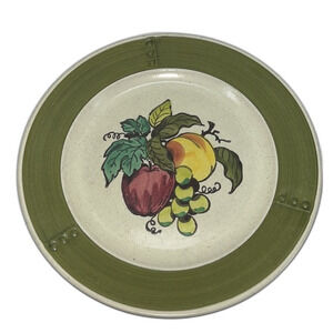 Metlox Poppytrail Vernon Provincial Fruit 10.5 in Dinner Plates Set of 2